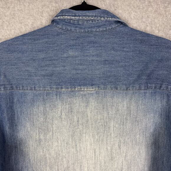 Frank & Eileen Distressed Vintage Wash Mary Classic Shirt Dress Size Small - Picture 9 of 13